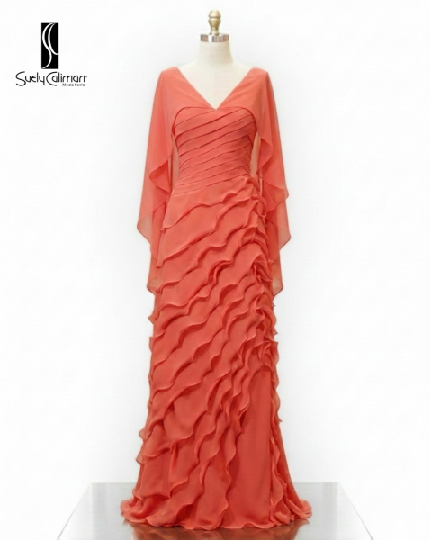 VESTIDO COM SAIA DE VOLANTS